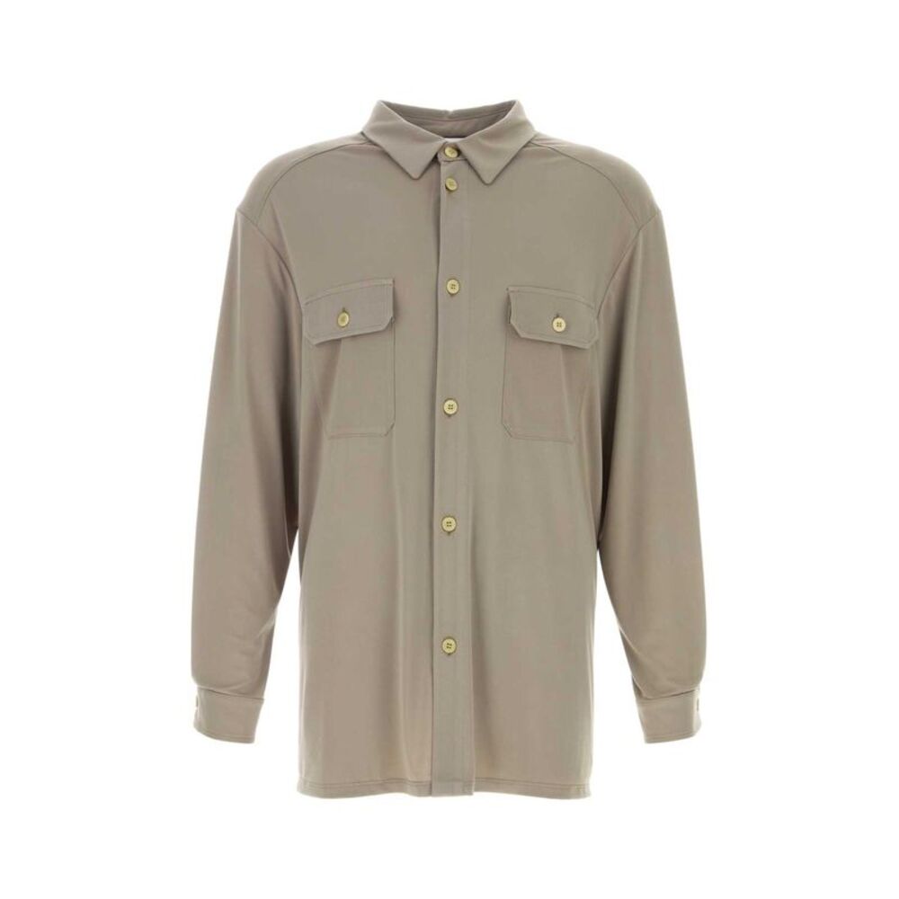 Magliano Men Khaki Stretch Polyester Vendemmia Shirt